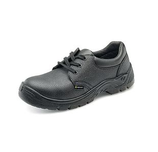 Beeswift Safety S1 Steel Toe Lace Up Leather Upper Shoe 1Pr Black 9 CF54BL09