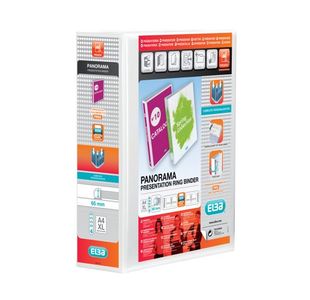 Elba Panorama 65mm 4 D-Ring Binder A4+ White (10 Pack) 400001305