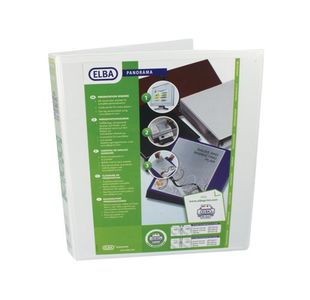 Elba Panorama 25mm 2 D-Ring Presentation Binder A4 White (6 Pack) 400008413