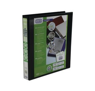 Elba Panorama 25mm 4 D-Ring Presentation Binder A4 Black (6 Pack) 400008414