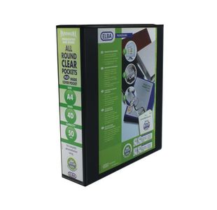 Elba Panorama 50mm 4 D-Ring Presentation Binder A4 Black (Pack of 4) 400008430