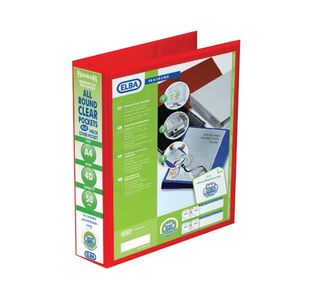 Elba Panorama 50mm 4 D-Ring Presentation Binder A4 Red (Pack of 4) 400008432