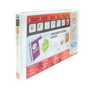 Elba Panorama 30mm 4 D-Ring Presentation Binder A3 White (2 Pack) 100082424
