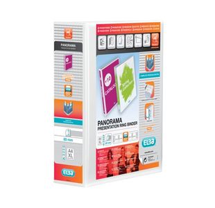 Elba Panorama 65mm 4 D-Ring Presentation Binder A4 White (4 Pack) 400008673
