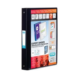 Elba Vision 25mm 4 O-Ring Binder PP A4 Black 100080881