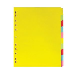 Elba 10-Part Card Divider A4 Extra Wide Assorted 400007242