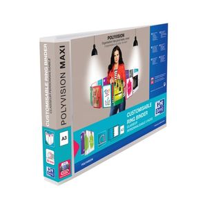 Elba Polyvision A3 Maxi Landscape Clear 30mm 4 D-Ring Presentation Binder (Pack of 5) 100080803