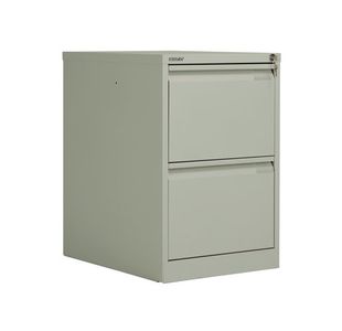Bisley 2 Drawer Filing Cabinet Lockable 470x622x711mm Goose Grey BS2EGY