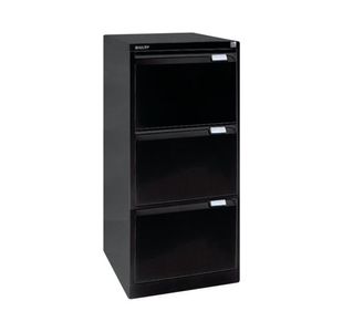 Bisley 3 Drawer Filing Cabinet 470x622x1016mm Black BS3E BLACK
