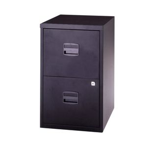 Bisley 2 Drawer Home Filing Cabinet A4 413x400x672mm Black PFA2-03