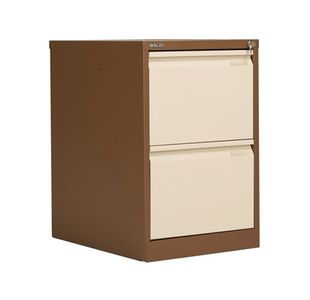 Bisley 2 Drawer Filing Cabinet Lockable 470x622x711mm Coffee/Cream BS2EC/C