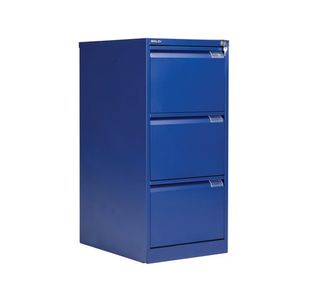 Bisley 3 Drawers Filing Cabinet Lockable 470x622x1016mm Blue BS3E/BLUE