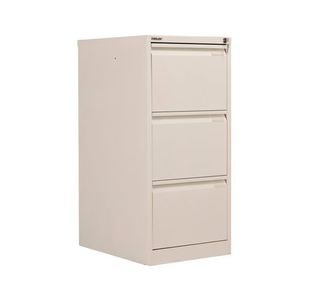 Bisley 3 Drawers Filing Cabinet Lockable 470x622x1016mm Chalk BS3E/CHK