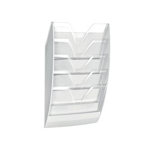 CEP Wall File 5 Compartment White/Crystal 154WHITE