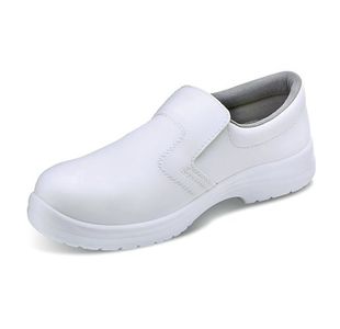 Beeswift Micro-Fibre Steel Toe S2 Slip-On Shoe 1Pr White 10 CF83210
