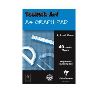 Clairefontaine Technik Art 1/5/10mm Graph Pad 40 Leaf XPG1