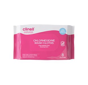 Clinell Chlorhexidine Wash Cloths (Pack of 8) CHGWC8