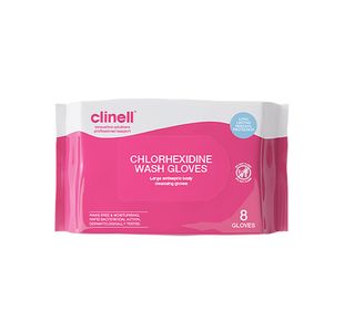 Clinell Chlorhexidine Wash Gloves (Pack of 8) CHGWGL8
