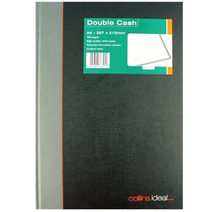 Ideal A4 Cashbook Casebound Double Cash 192 Pages Black 6424