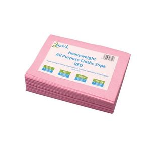 2Work Heavyweight All Purpose Cloth 500x350mm Red (Pack of 25) CNT01643