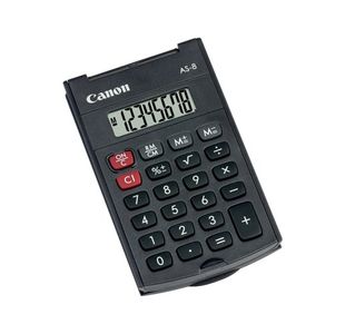 Canon AS-8 8 Digit Handheld Calculator Black 4598B001