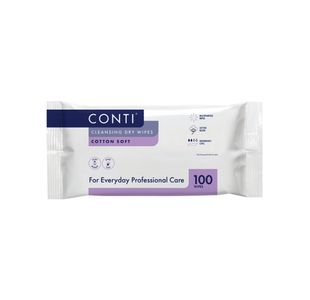 Conti Cleansing Dry Wipes Cotton Soft Large 100Wipes Pack of 20 CPV110