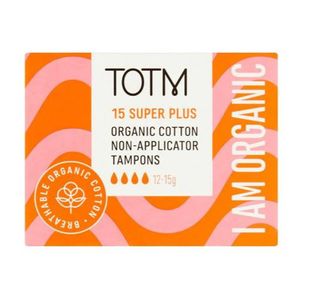 TOTM Organic Cotton Non-Applicator Tampon Super+ (Pack 15) - 0606009