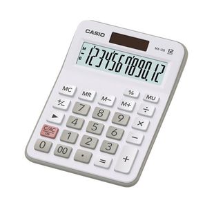Casio MX-12B 12 Digit Desktop Calculator Large LC Display White MX-12B-WE