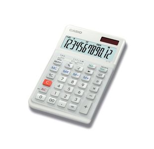 Casio JE-12E 12 Digit Ergonomic Compact Desktop Calculator White JE-12E-WE