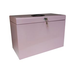 Cathedral File Box with 5 Suspension Files Foolscap Pastel Pink FPHOPP