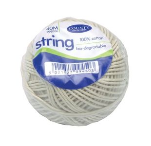 Cotton String Ball Medium 40m Biodegradable (Pack of 12) C172