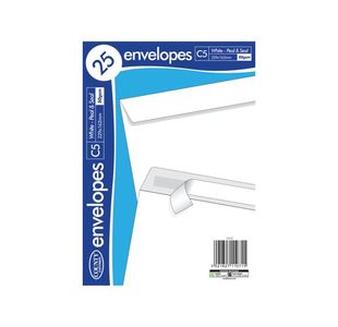 County Stationery C5 Peel and Seal Envelopes x25 White (Pack of 20) C513