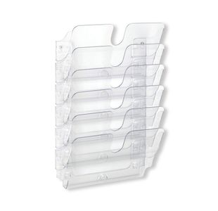 Durable Flexiplus Wall Mounted Landscape Literature Holder A4 Clear (Pack of 6) 1700014401