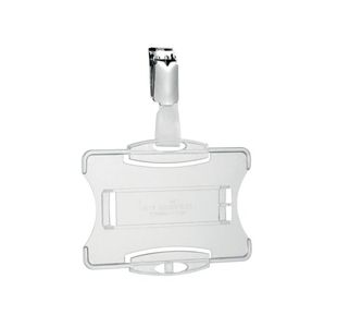 Durable Card Holder with Clip 54x87mm Clear (Pack of 25) 8118/19