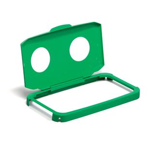 Durable 60L Hinged Bin Lid Green Two Holes For Cans/Bottles Durabin 1800501020
