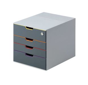 Durable VARICOLOR SAFE 4 Drawer Lockable GDPR Colour Coded Desktop Storage A4+ 760627