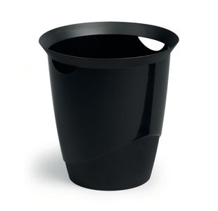 Durable Waste Basket Eco 80 Per Cent Recycled Plastic Bin 16 Litre Black 1701710060