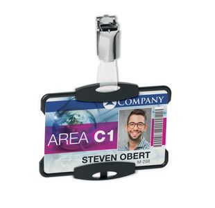 Durable ECO Recycled Plastic Security ID Card Badge Holder Black (Pack of 10) 898801