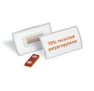 Durable CLICK FOLD Recycled Magnet Name Tag Badge Holder 40x75mm (Pack of 10) 825919