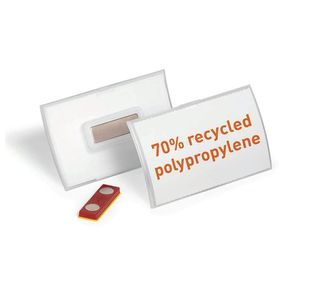 Durable CLICK FOLD Recycled Magnet Name Tag Badge Holder 54x90mm (Pack of 10) 826019