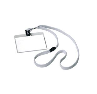 Durable Lanyard Name Badge ID Card Holder + Inserts 60x90mm Grey (Pack of 10) 8139/10