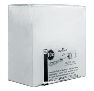 Durable Secure Retractable Badge Reel for ID and Keys Chrome (Pack of 10) 8225/23