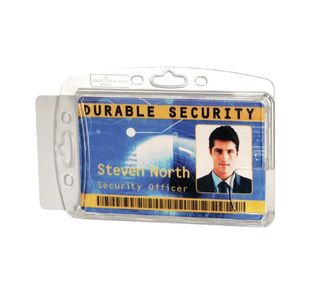 Durable Secure Enclosed 2 Card Security Pass ID Holder 54x87mm Clear (Pack of 10) 892419