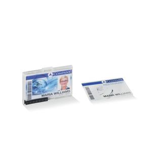 Durable PUSHBOX Duo 2 Card Security Pass ID Holder Clear (Pack of 10) 892119