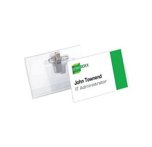 Durable Name Badge With Combi Clip 54x90mm Transparent (Pack of 50) 8101/19