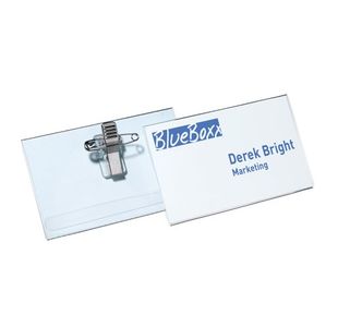 Durable Name Badge with Combi Clip 54x90mm Clear (Pack of 50) 8145/19