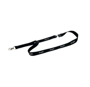 Durable Soft Textile STAFF Lanyard with Clip and Breakaway Black (Pack of 10) 823901