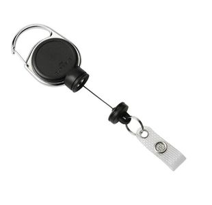 Durable Extra Strong Retractable Clip Badge Reel for ID and Keys Black 832901