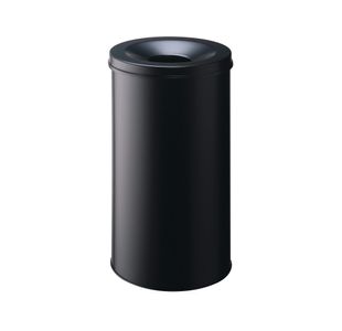 Durable Fire Extinguishing Metal Waste Bin TUV Certified 60L Black 330701