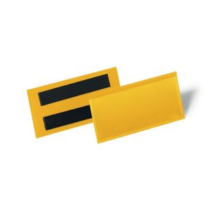 Durable Magnetic Document Pocket 100x38mm Yellow (Pack of 50) 174104
